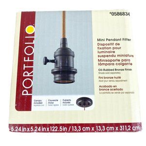 Portfolio 5.25-in French Bronze Vintage Hardwired Mini Pendant #0586834 New!
